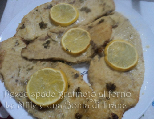 Pesce spada gratinato al forno