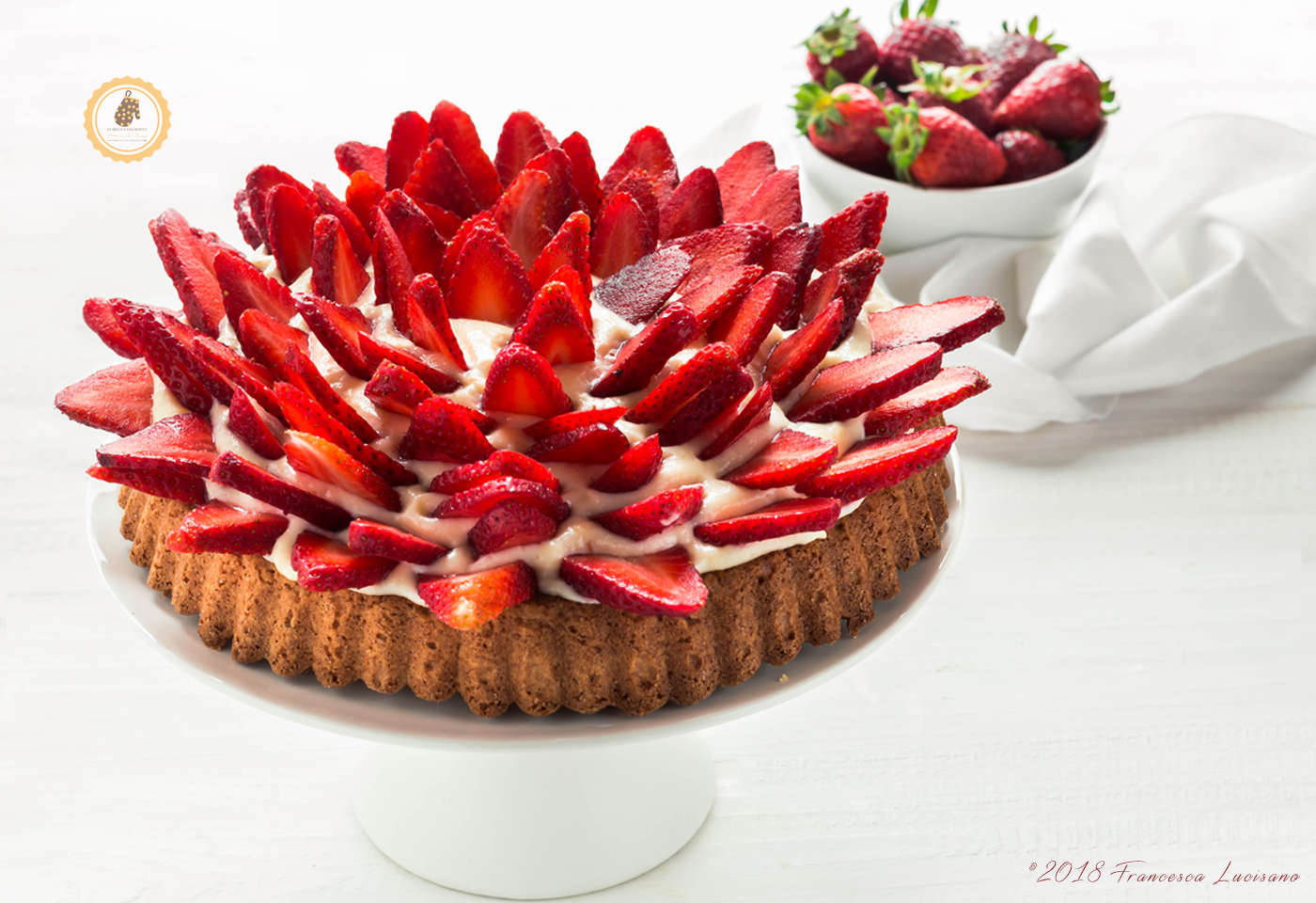 crostata con fragole e crema pasticcera