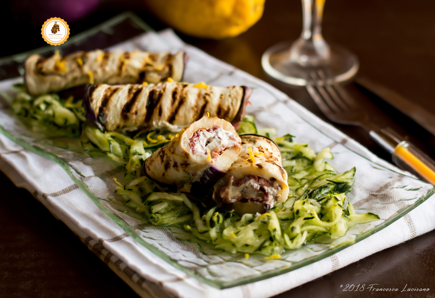 involtini di melanzane grigliate con bresaola e robiola