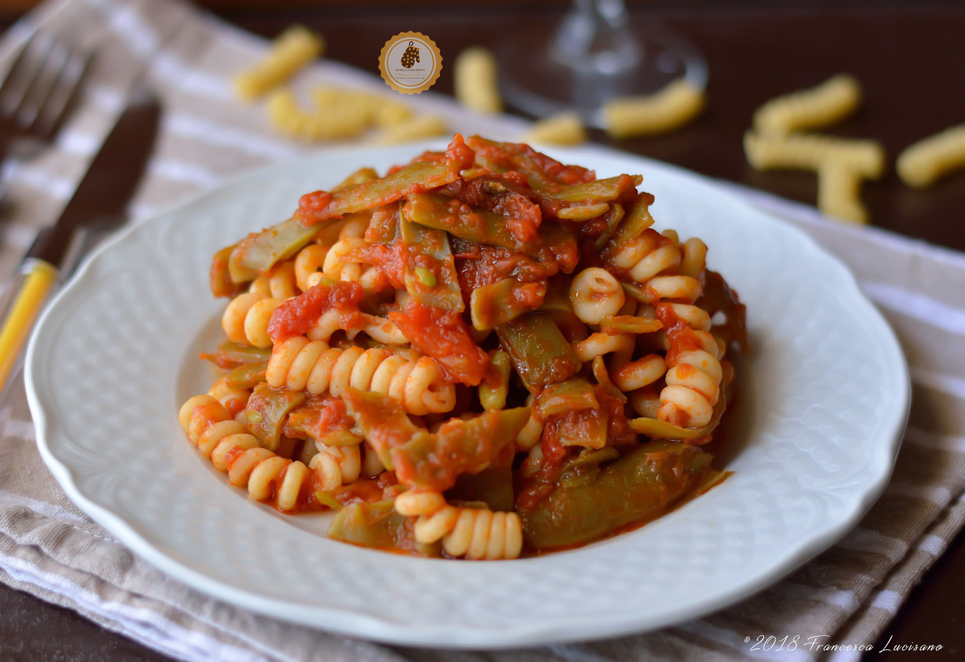 pasta con fagiolini e pomodoro