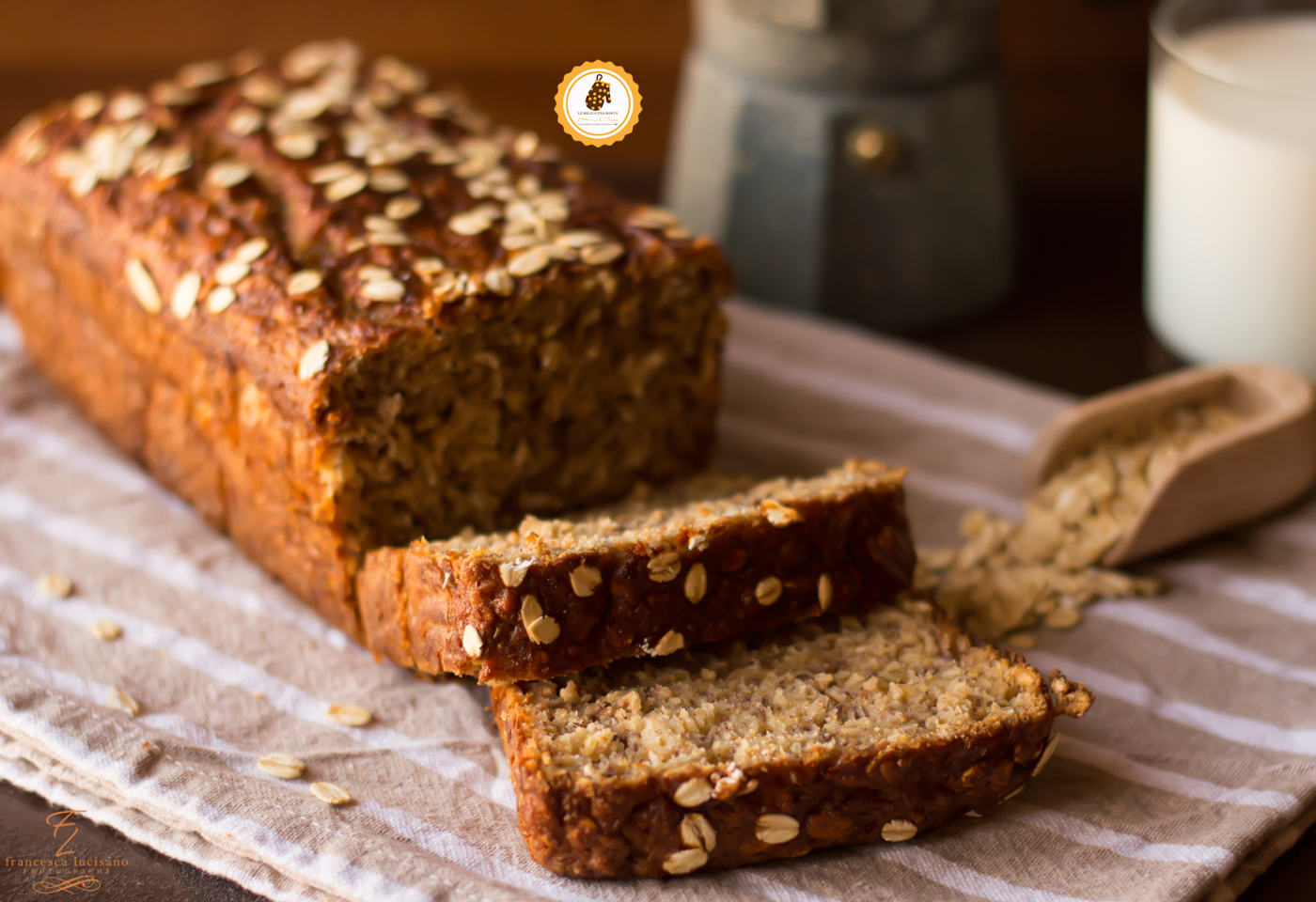 banana bread integrale all'avena