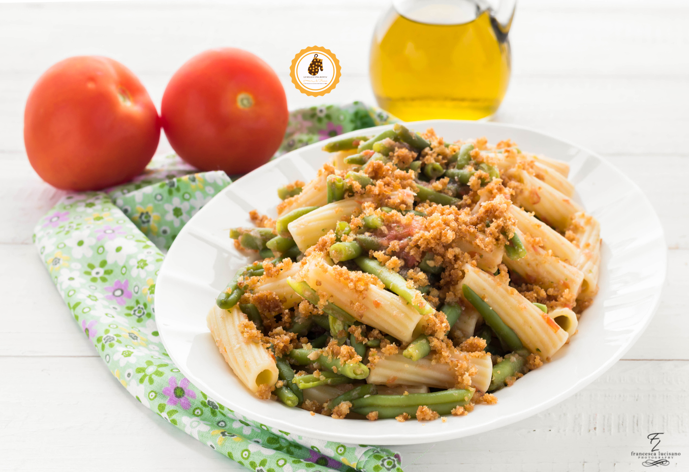 pasta fredda con fagiolini e pomodoro