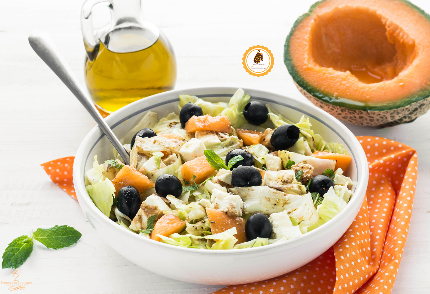 insalata con melone feta e olive