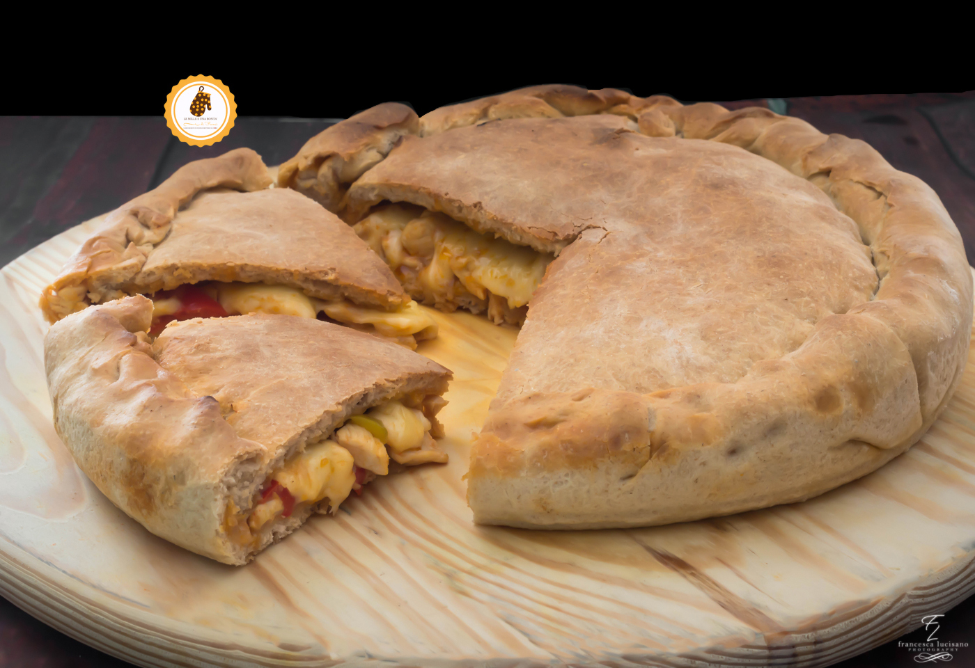 pitta chjina con pollo e peperoni