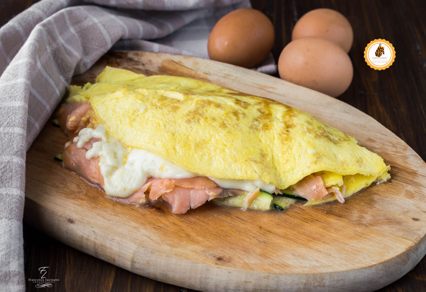 omelette al salmone e zucchine
