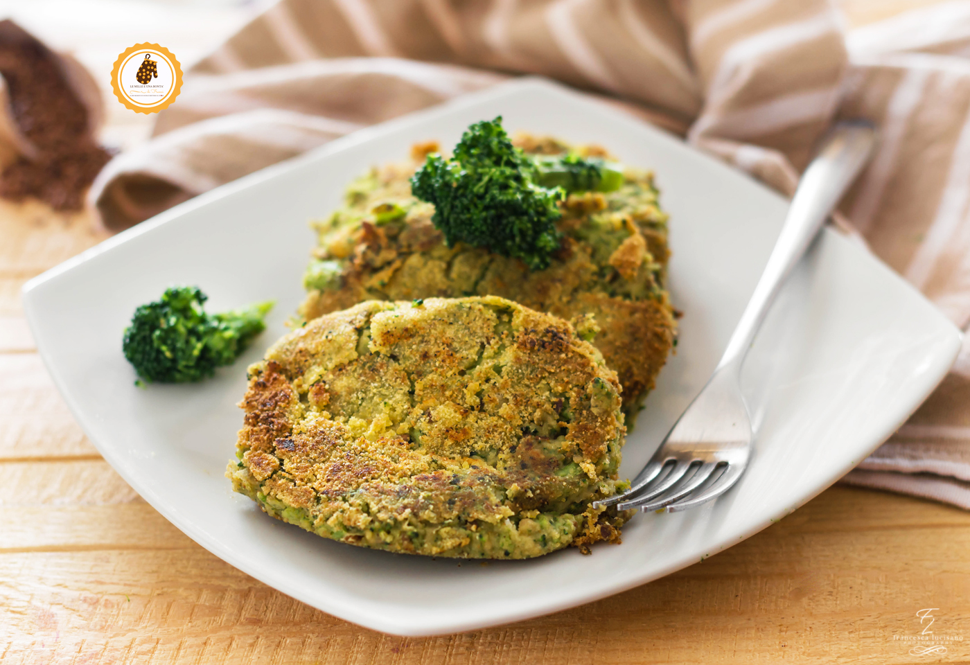 burger di ceci con broccoli e semi di lino