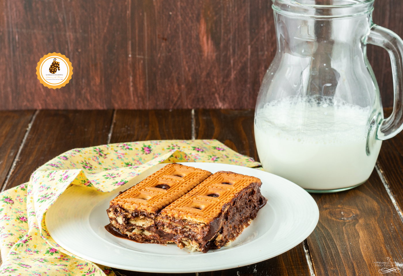 mattonella dolce con biscotti e budino