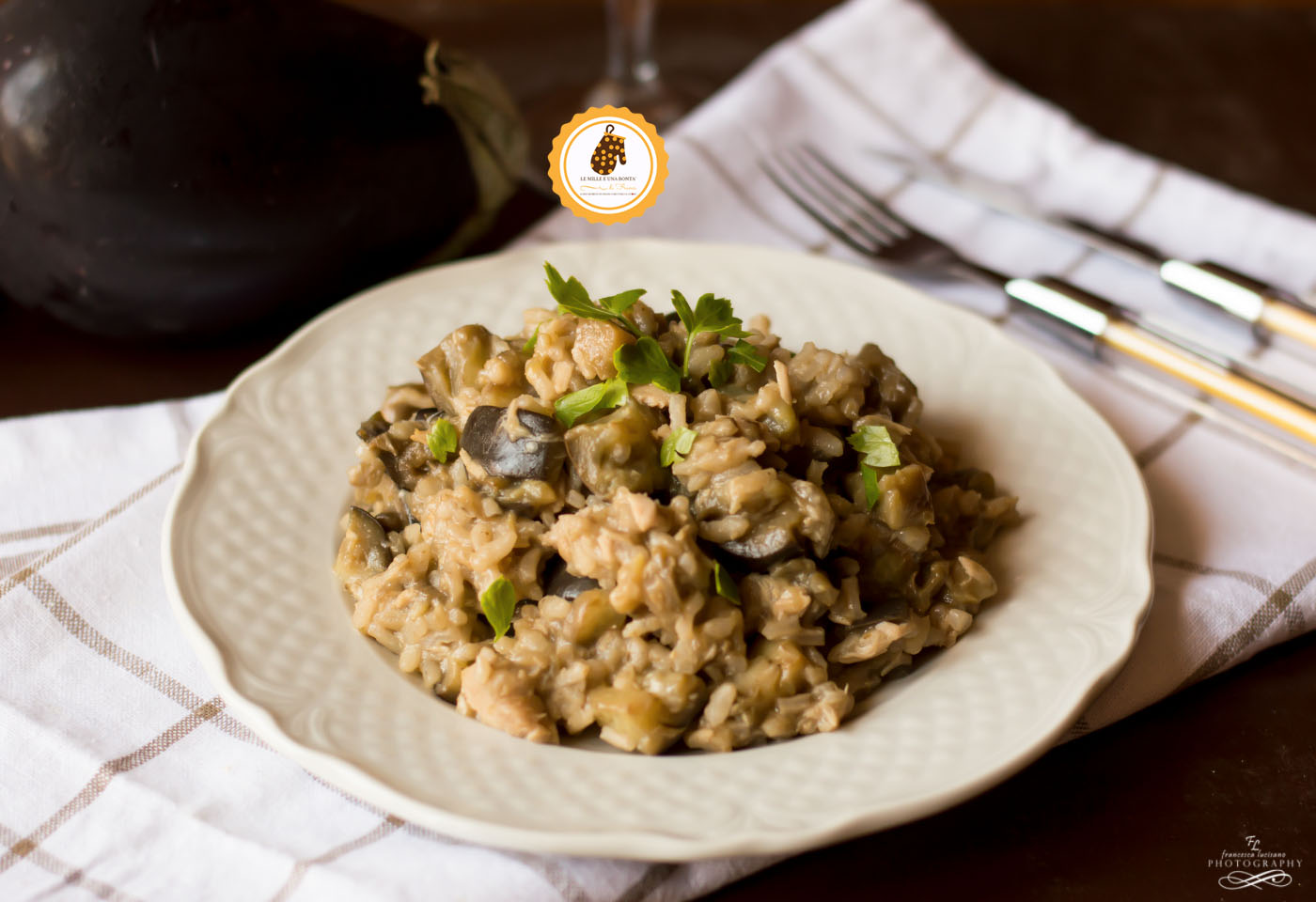 risotto con melanzane e tonno