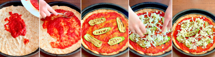 pizza integrale con zucchine grigliate